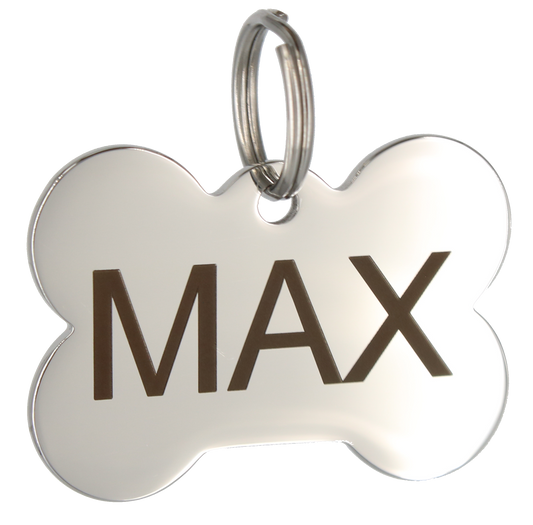 Bone Dog Tag in Stainless Steel